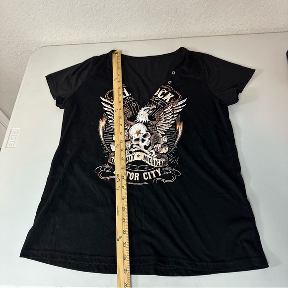 Motor City Detroit Michigan Rock N Roll Graphic Grunge Shirt Black Size Small - Picture 5 of 8
